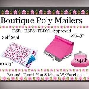 24ct ~ 10x13’ Designer PolyMailers Variety Pack   ~BONUS~24ct Free Stickers 🌿🆕🌿